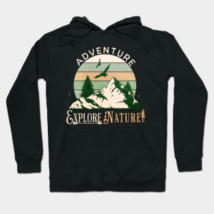 Adventure Explore Nature Deep Wood Retro Sunset Hoodie